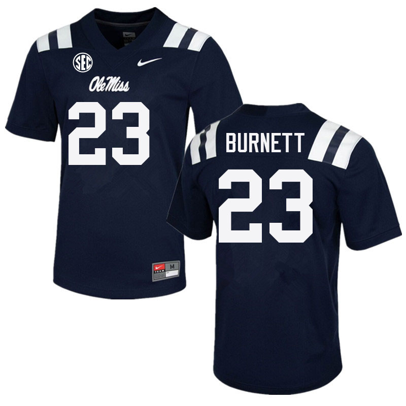 Drew Burnett Ole Miss Rebels NCAA Men's Navy #23 Stitched Limited College Football Jersey FUL7758HE